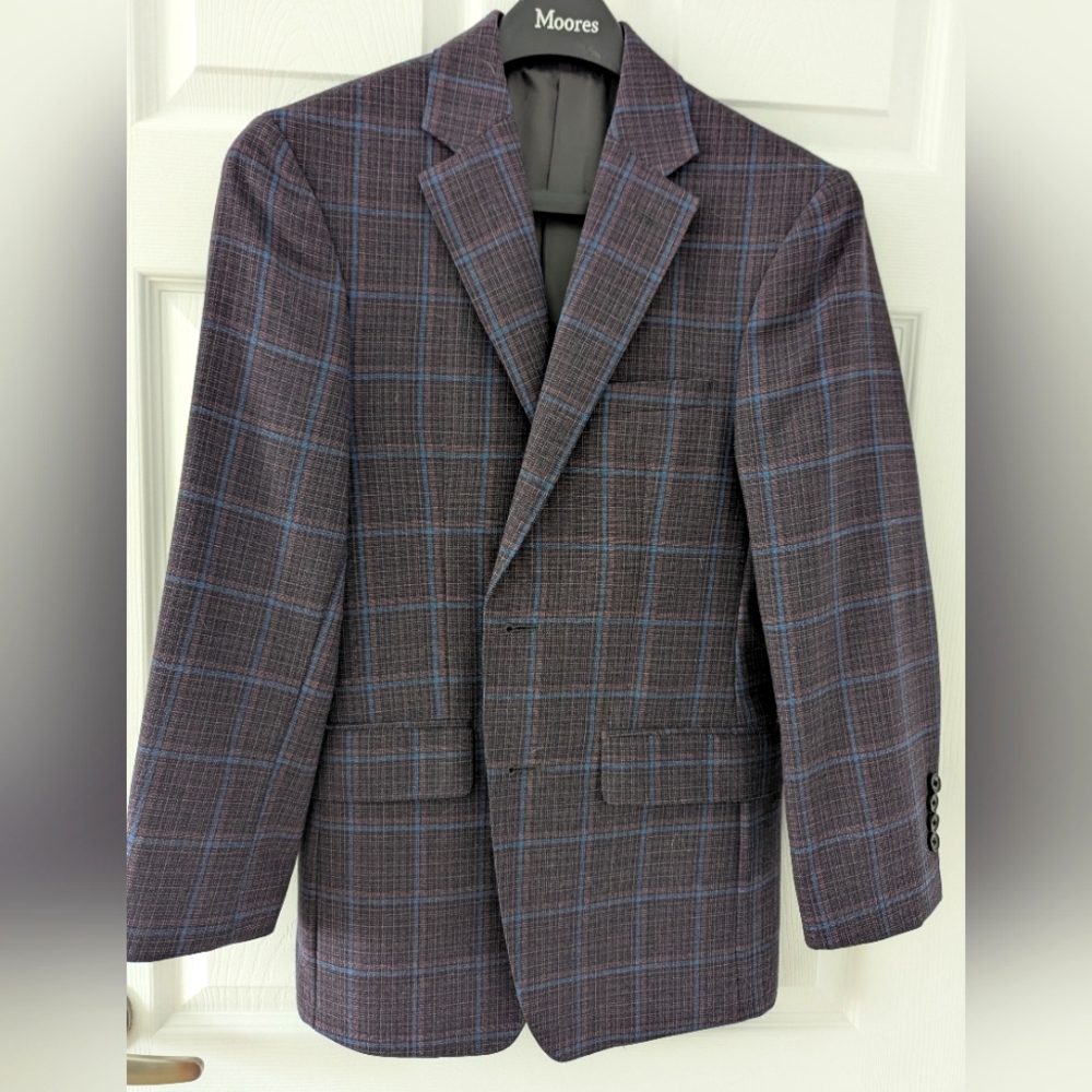 Calvin Klein Purple Check Jacket - 36R